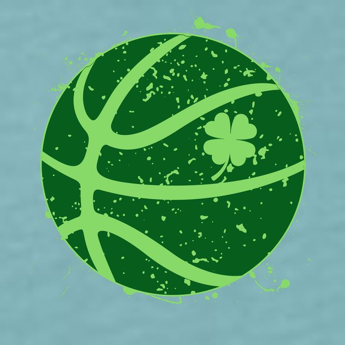 St Patrick's Day Lucky Shamrock Paint Splat Basketball Sueded Cloud Jersey T-Shirt