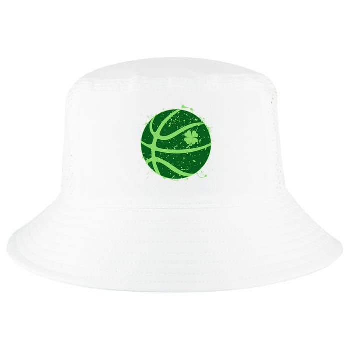 St Patrick's Day Lucky Shamrock Paint Splat Basketball Cool Comfort Performance Bucket Hat