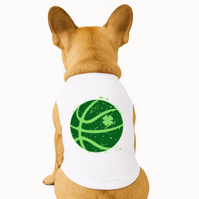 St Patrick's Day Lucky Shamrock Paint Splat Basketball Doggie Tank