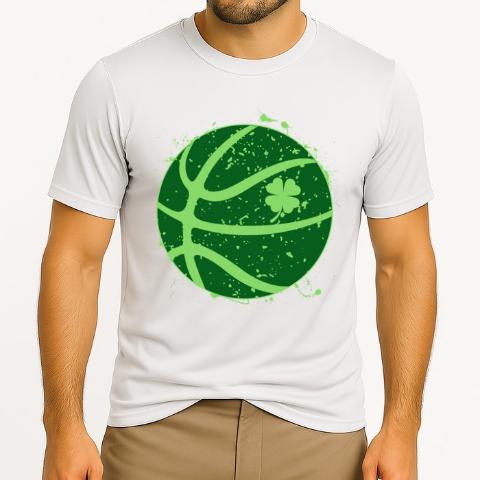 St Patrick's Day Lucky Shamrock Paint Splat Basketball Performance Shirt