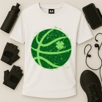 St Patrick's Day Lucky Shamrock Paint Splat Basketball Performance Shirt