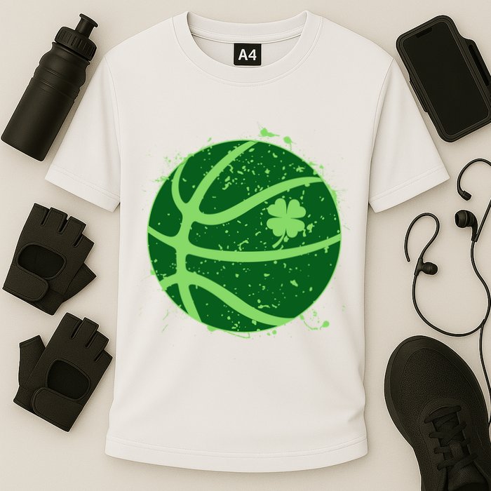 St Patrick's Day Lucky Shamrock Paint Splat Basketball Performance Shirt
