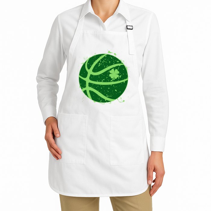 St Patrick's Day Lucky Shamrock Paint Splat Basketball Apron