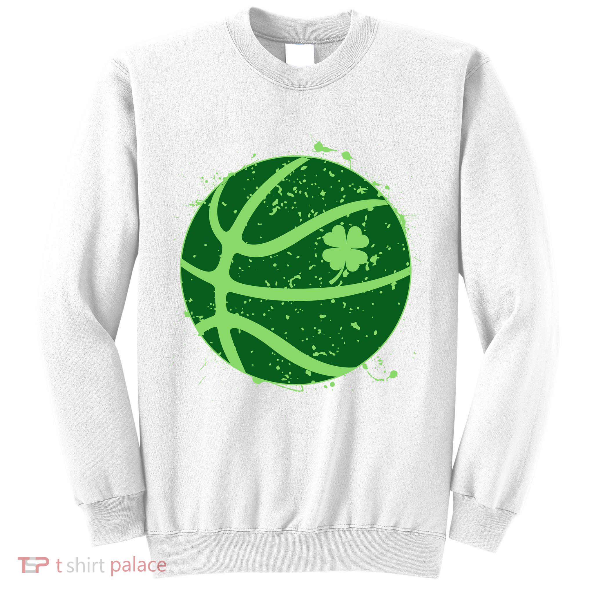 St Patrick's Day Lucky Shamrock Paint Splat Basketball Sweatshirt