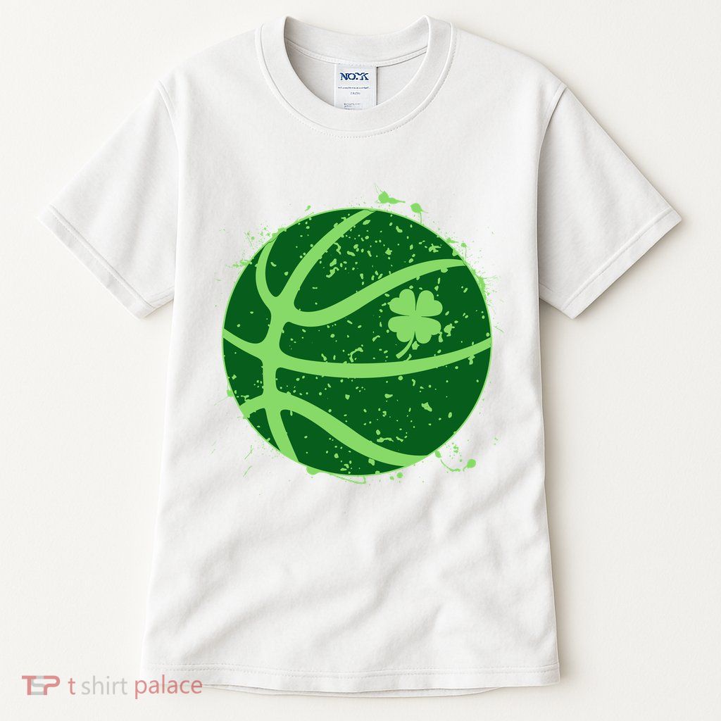St Patrick's Day Lucky Shamrock Paint Splat Basketball Tall T-Shirt