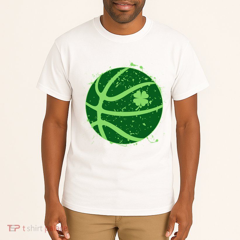 St Patrick's Day Lucky Shamrock Paint Splat Basketball Tall T-Shirt