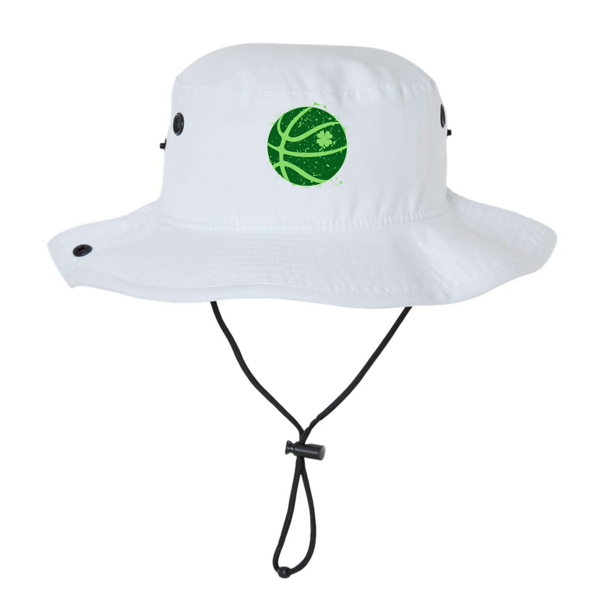 St Patrick's Day Lucky Shamrock Paint Splat Basketball Bucket Hat