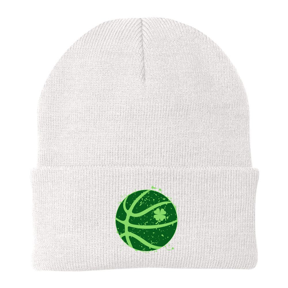 St Patrick's Day Lucky Shamrock Paint Splat Basketball Beanie