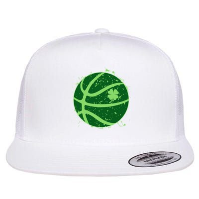 St Patrick's Day Lucky Shamrock Paint Splat Basketball Flat Bill Trucker Hat