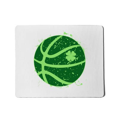 St Patrick's Day Lucky Shamrock Paint Splat Basketball Mousepad