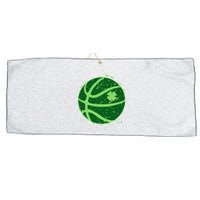St Patrick's Day Lucky Shamrock Paint Splat Basketball Large Microfiber Waffle Golf Towel