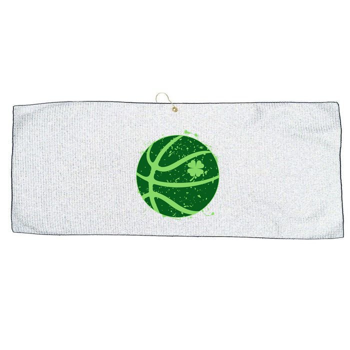 St Patrick's Day Lucky Shamrock Paint Splat Basketball Large Microfiber Waffle Golf Towel