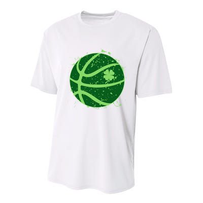 St Patrick's Day Lucky Shamrock Paint Splat Basketball Youth Performance Sprint T-Shirt