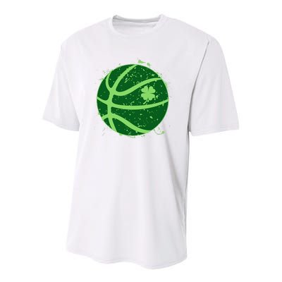 St Patrick's Day Lucky Shamrock Paint Splat Basketball Youth Performance Sprint T-Shirt