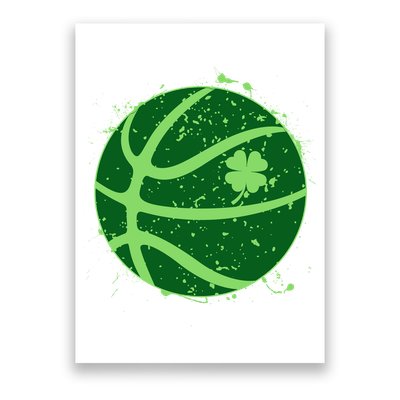 St Patrick's Day Lucky Shamrock Paint Splat Basketball Poster