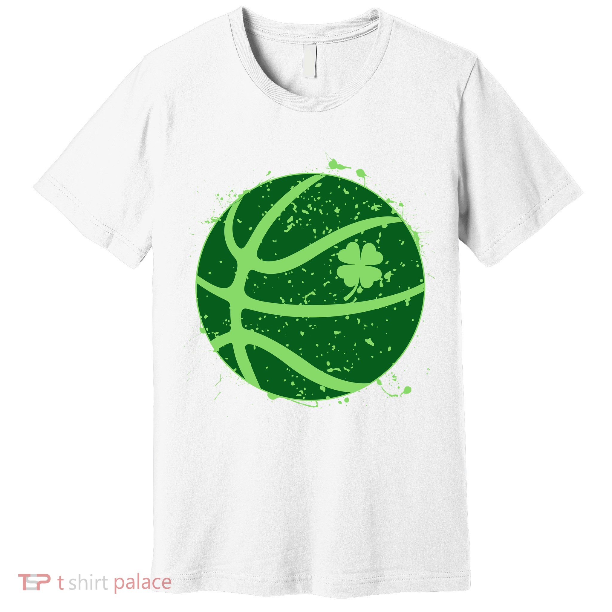 St Patrick's Day Lucky Shamrock Paint Splat Basketball Premium T-Shirt