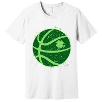 St Patrick's Day Lucky Shamrock Paint Splat Basketball Premium T-Shirt
