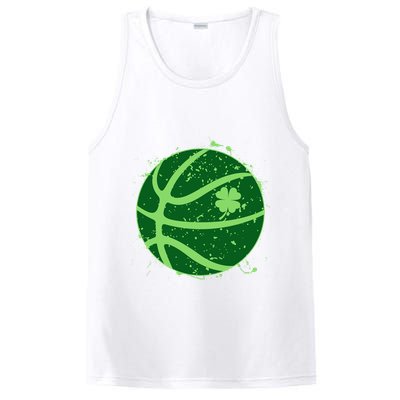 St Patrick's Day Lucky Shamrock Paint Splat Basketball PosiCharge Competitor Tank