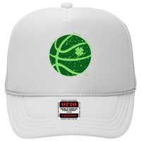 St Patrick's Day Lucky Shamrock Paint Splat Basketball Trucker Hat