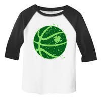 St Patrick's Day Lucky Shamrock Paint Splat Basketball Toddler Fine Jersey T-Shirt
