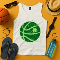 St Patrick's Day Lucky Shamrock Paint Splat Basketball Tank Top