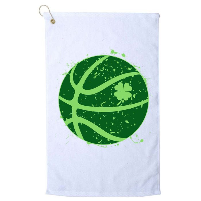 St Patrick's Day Lucky Shamrock Paint Splat Basketball Golf Towel