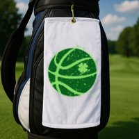 St Patrick's Day Lucky Shamrock Paint Splat Basketball Golf Towel
