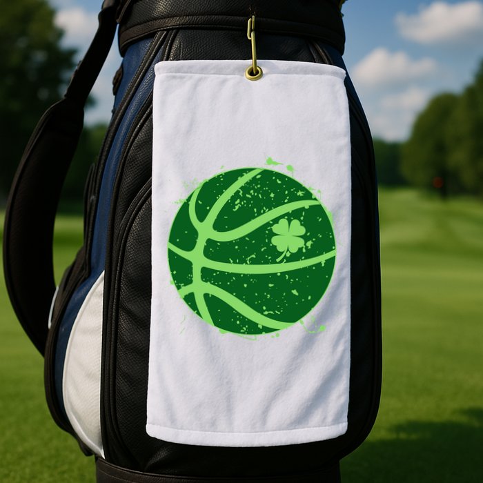 St Patrick's Day Lucky Shamrock Paint Splat Basketball Golf Towel
