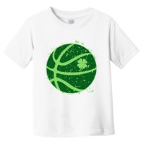 St Patrick's Day Lucky Shamrock Paint Splat Basketball Toddler T-Shirt
