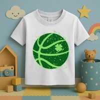 St Patrick's Day Lucky Shamrock Paint Splat Basketball Toddler T-Shirt