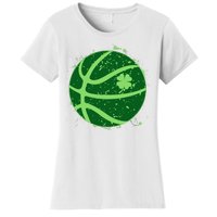 St Patrick's Day Lucky Shamrock Paint Splat Basketball Women's T-Shirt