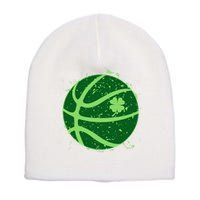 St Patrick's Day Lucky Shamrock Paint Splat Basketball Short Acrylic Beanie