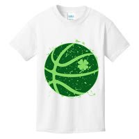 St Patrick's Day Lucky Shamrock Paint Splat Basketball Kids T-Shirt