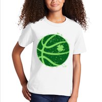St Patrick's Day Lucky Shamrock Paint Splat Basketball Kids T-Shirt