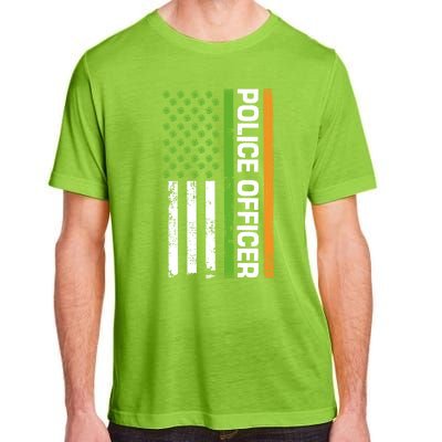 St Patrick's Day Irish American Flag Police Officer Gift Cool Gift Adult ChromaSoft Performance T-Shirt