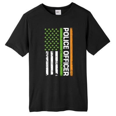 St Patrick's Day Irish American Flag Police Officer Gift Cool Gift Tall Fusion ChromaSoft Performance T-Shirt