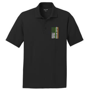 St Patrick's Day Irish American Flag Police Officer Gift Cool Gift PosiCharge RacerMesh Polo