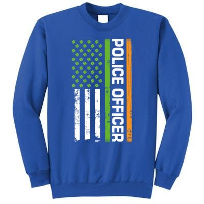 St Patrick's Day Irish American Flag Police Officer Gift Cool Gift Sweatshirt