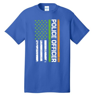 St Patrick's Day Irish American Flag Police Officer Gift Cool Gift Tall T-Shirt