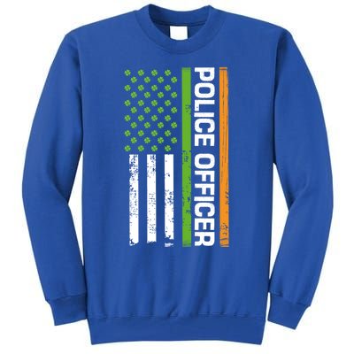 St Patrick's Day Irish American Flag Police Officer Gift Cool Gift Tall Sweatshirt