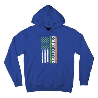 St Patrick's Day Irish American Flag Police Officer Gift Cool Gift Tall Hoodie