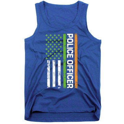 St Patrick's Day Irish American Flag Police Officer Gift Cool Gift Tank Top