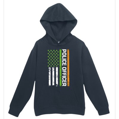 St Patrick's Day Irish American Flag Police Officer Gift Cool Gift Urban Pullover Hoodie