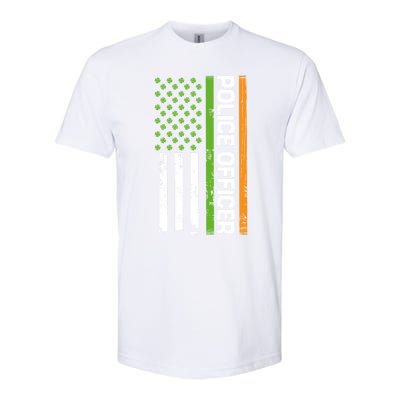 St Patrick's Day Irish American Flag Police Officer Gift Cool Gift Softstyle CVC T-Shirt