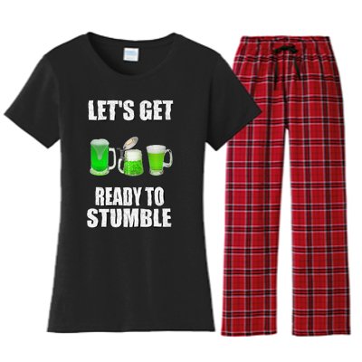 Saint Patrick's Day Lets Get Readyo Stumble Women's Flannel Pajama Set