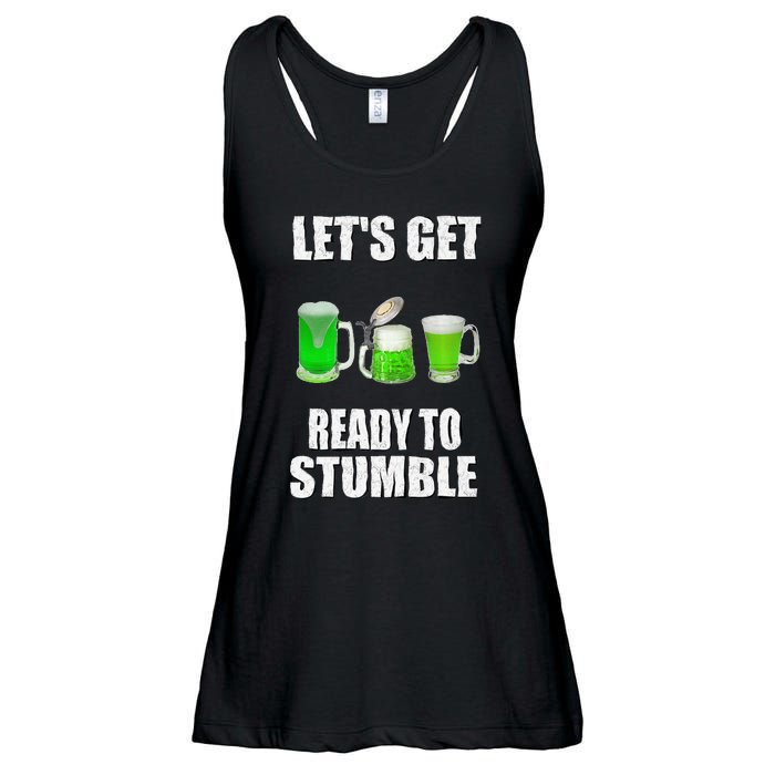 Saint Patrick's Day Lets Get Readyo Stumble Ladies Essential Flowy Tank