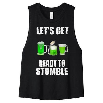 Saint Patrick's Day Lets Get Readyo Stumble Women's Racerback Cropped Tank