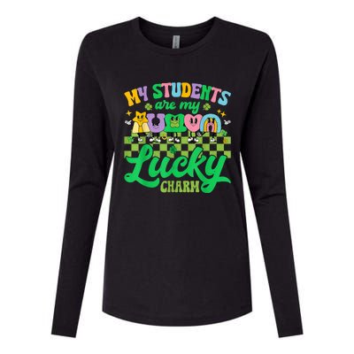 St Patricks Day Teacher My Students Are My Lucky Charm Womens Cotton Relaxed Long Sleeve T-Shirt