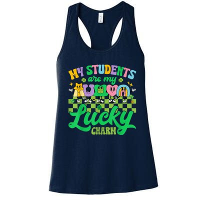 St Patricks Day Teacher My Students Are My Lucky Charm Women's Racerback Tank