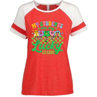 St Patricks Day Teacher My Students Are My Lucky Charm Enza Ladies Jersey Colorblock Tee